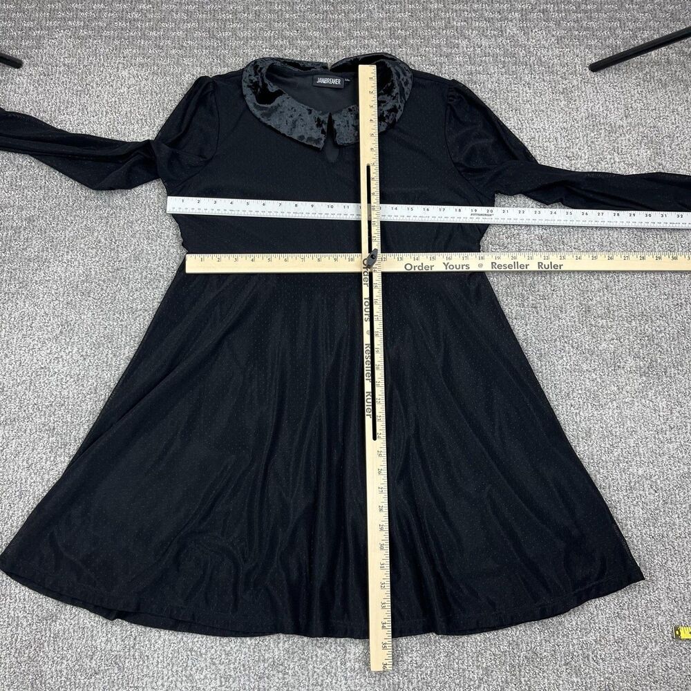 Jawbreaker Dress Womens XXL Black Collared Witchy Gothic Wednesday Addams - Picture 4 of 7